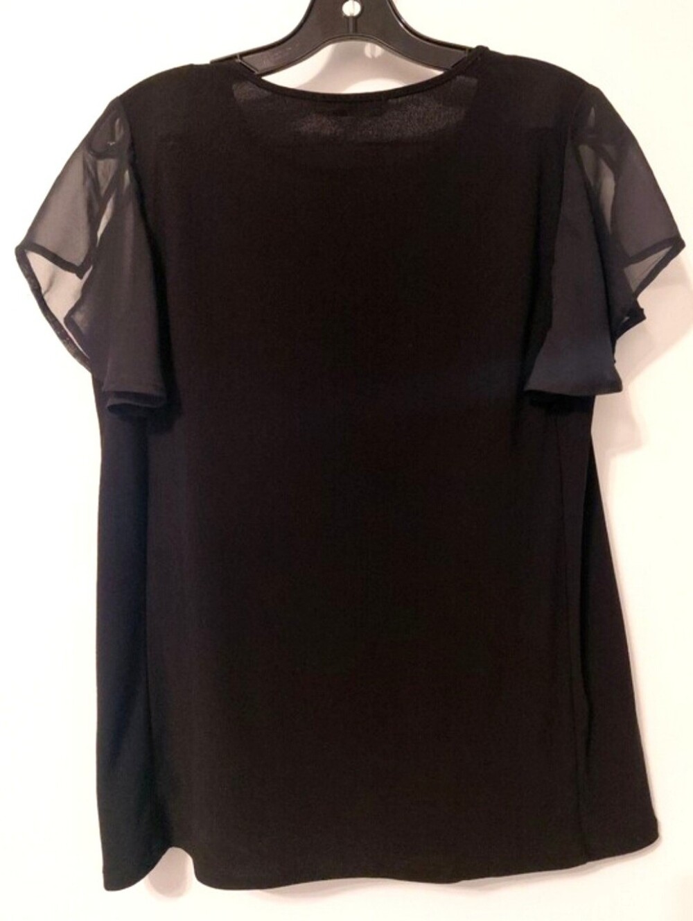 Small Petite Baguette Rhinestones Chiffon Black Evening Wear Top 89th + Madison - Picture 4 of 11